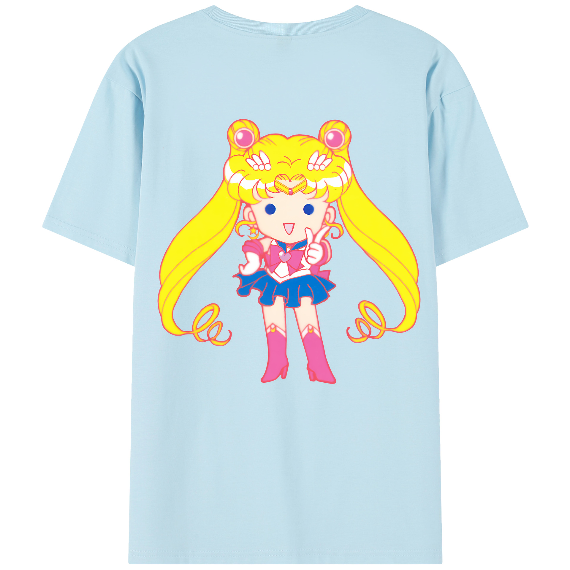 （画像用） 美少女戦士セーラームーン 月野 うさぎ つきの うさぎ Sailor Moon Tsukino Usagi 綿100％半袖Tシャツ（背面プリント）